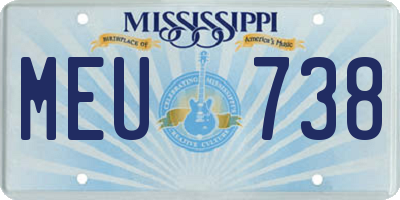 MS license plate MEU738