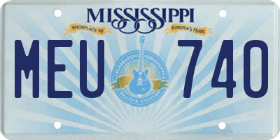 MS license plate MEU740