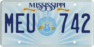 MS license plate MEU742