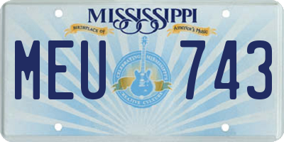 MS license plate MEU743