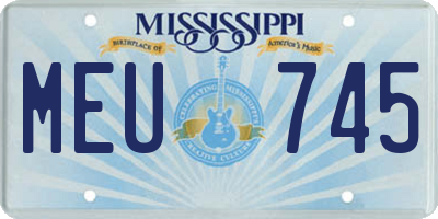 MS license plate MEU745