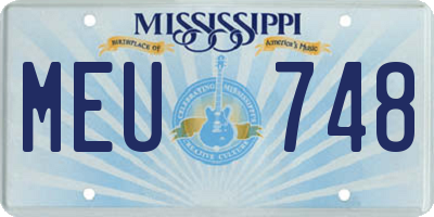 MS license plate MEU748