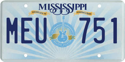 MS license plate MEU751