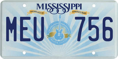 MS license plate MEU756