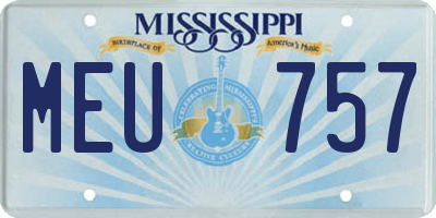MS license plate MEU757