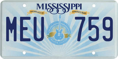 MS license plate MEU759