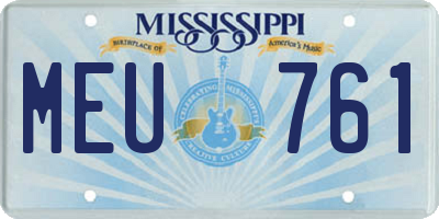 MS license plate MEU761