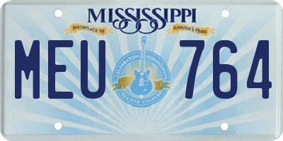 MS license plate MEU764