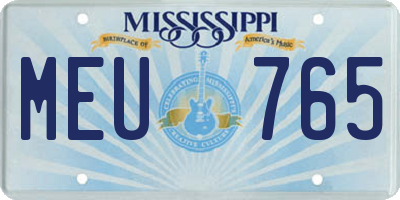 MS license plate MEU765