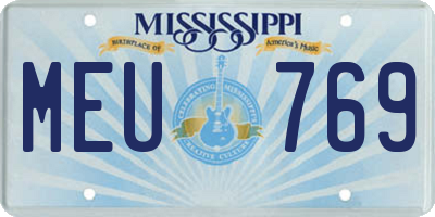 MS license plate MEU769