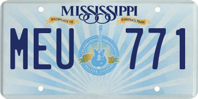 MS license plate MEU771