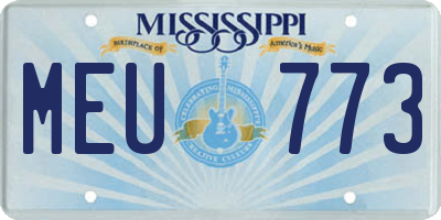 MS license plate MEU773