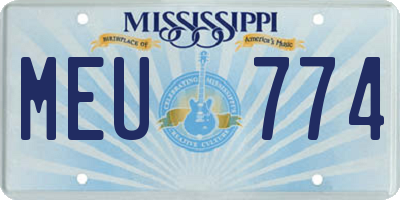 MS license plate MEU774