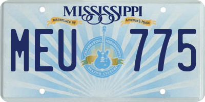 MS license plate MEU775