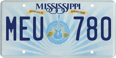 MS license plate MEU780