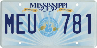 MS license plate MEU781