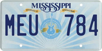 MS license plate MEU784