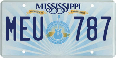 MS license plate MEU787