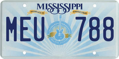 MS license plate MEU788