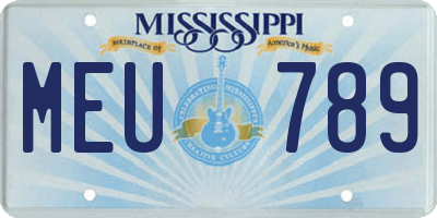MS license plate MEU789