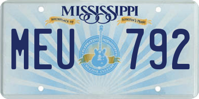 MS license plate MEU792