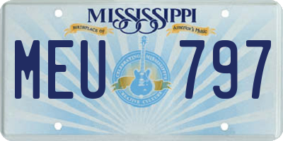 MS license plate MEU797