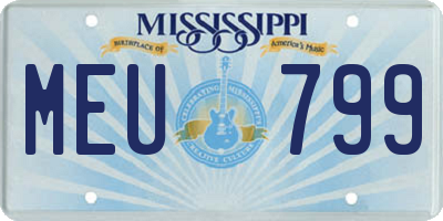 MS license plate MEU799