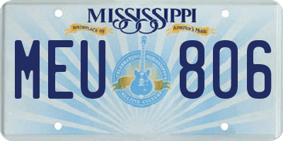 MS license plate MEU806