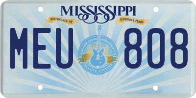 MS license plate MEU808