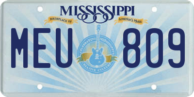MS license plate MEU809