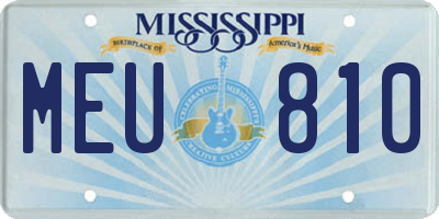 MS license plate MEU810