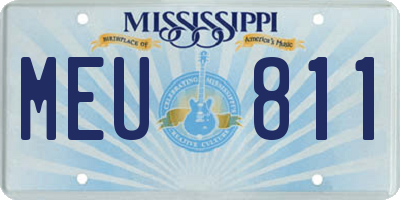 MS license plate MEU811