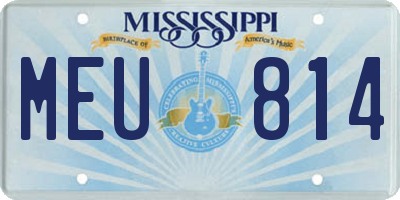 MS license plate MEU814