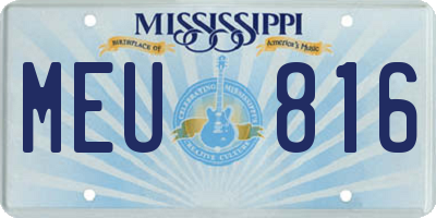 MS license plate MEU816