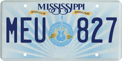 MS license plate MEU827