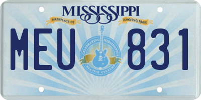 MS license plate MEU831