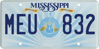 MS license plate MEU832