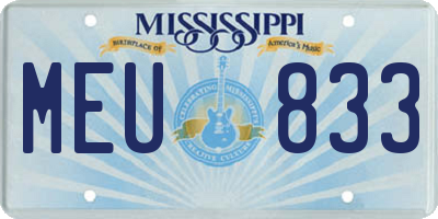 MS license plate MEU833