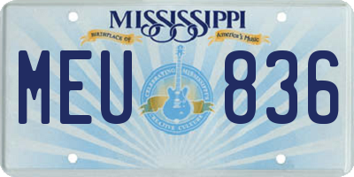 MS license plate MEU836