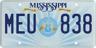 MS license plate MEU838