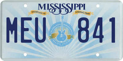 MS license plate MEU841