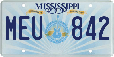 MS license plate MEU842