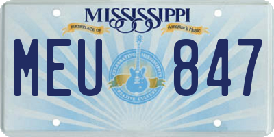 MS license plate MEU847