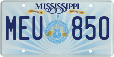 MS license plate MEU850