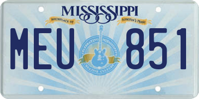 MS license plate MEU851