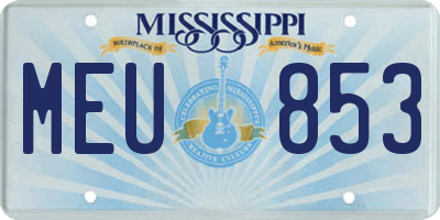 MS license plate MEU853