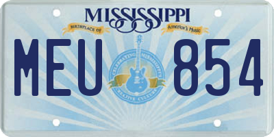 MS license plate MEU854
