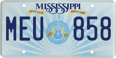 MS license plate MEU858