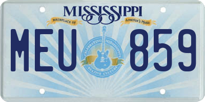 MS license plate MEU859