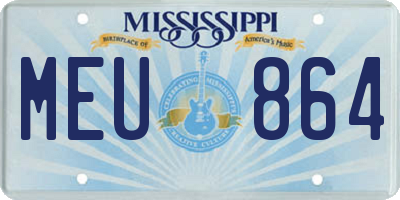 MS license plate MEU864